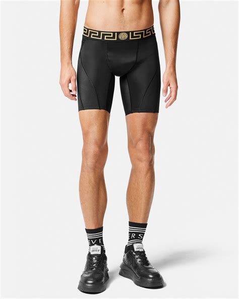 versace greca lace shorts|Greca Border Gym Shorts Black .